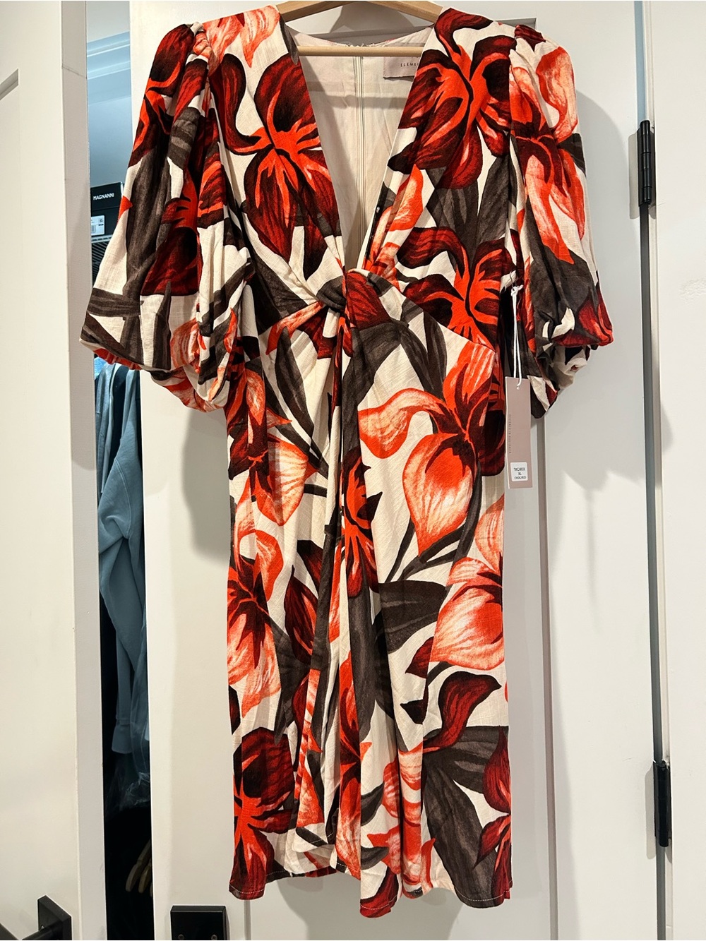 Red and orange linen dress NWT size XL